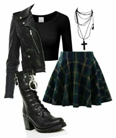 Slytherin Grunge Outfit, Slytherin Modern Outfit, Riverdale Aesthetic Outfits, Edgy Slytherin Outfit, Slytherin Inspired Outfits Summer, Modern Emo Outfits, Slytherin Aesthetic Fashion, Harry Potter Outfit Ideas Slytherin, Riverdale Inspired Outfits