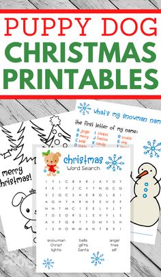 the puppy dog christmas printables for kids