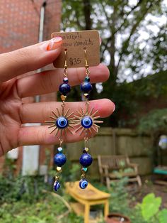 Super light weight Evil Eye Jewelry Aesthetic, Hippie Jewelry Evil Eye, Multicolor Spiritual Evil Eye Jewelry, Cheap Blue Evil Eye Earrings, Spiritual Blue Evil Eye Jewelry, Metal Dangle Earrings With Evil Eye, Hippie Rings, Evil Eye Earrings, Eye Earrings