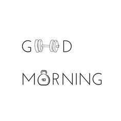 the words good morning written in black and white on a white background with an image of a