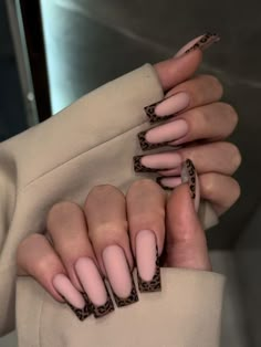 Cute Fall Nail Inspo, Fall Nail Inspo, Pikachu Art, Acrylic Nail Shapes, Cheetah Nails, Pink Glitter Nails, Cute Nails For Fall, Beige Nails, Classy Acrylic Nails