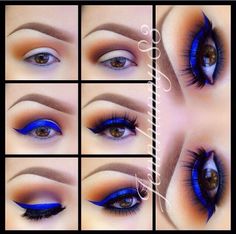 makeup                                                                                                                                                     More Blue Eyeshadow For Brown Eyes, Brown Eye Makeup Tutorial, Khol Eyeliner, Makeup Cantik, Eyeshadow For Brown Eyes, Best Eyeshadow, Blue Eyeshadow