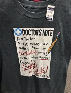 Doctor s Note T Shirt Outfit Easy 30 day return policy Cursed T Shirts, Chaotic Shirts, Cursed Clothes, Cursed Shirts, T Shirt Outfit For Men, Silly Shirts, Bad Shirts, Quilt Size Chart, Silly Shirt