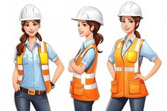 three women in safety vests and hard hats