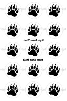 the tiger paw stickers are available in black and white, with different designs on them