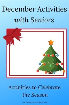 December Activities for Seniors #Christmas #DecemberActivities #Seniors Christmas Activities For Seniors, Activities For Seniors Assisted Living, Senior Assisted Living, Senior Living Activities