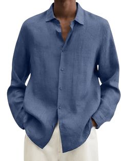 Meet Modern Comfort... Men's Linen Style Shirts Upgrade your wardrobe with the stylish Men's Linen Style Shirts. Crafted with comfort and versatility in mind, these shirts are perfect for any casual occasion. These shirts offer a lightweight and breathable feel, ensuring you stay cool and comfortable all day long. The long sleeves provide added coverage and can be rolled up for a more relaxed look. With their classic design and timeless appeal, these men's shirts can be easily dressed up or down Trip Style, Stylish Shirts Men, Casual Long Sleeve Shirts, Summer Soiree, Mens Linen, Linen Style, Men's Shirts, Stay Cool, Shirt Collar