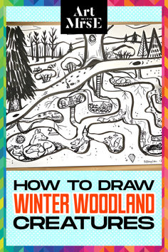 Hand drawn image of a winter woodland creatures scene in the snow with animals in underground homes. Animal Burrow, Animal Family, Winter Woodland, Animal Drawing, Winter Animals, Family Stories, Woodland Animal, Art Lesson, Woodland Creatures