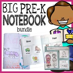 the big prek notebook bundle includes two books and an activity pack for children to practice writing