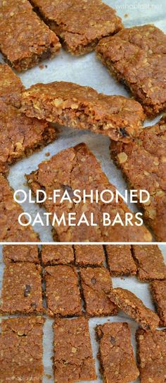 old - fashioned oatmeal bars cut into squares