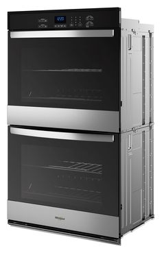 two double ovens side by side with the same door open and one on each side