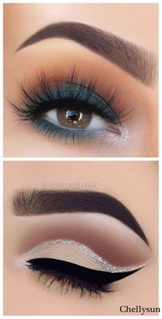 Cute Eyeshadow Ideas, Make Up Kits, Natural Eye Makeup Tutorial, Eyeliner Color, Dark Eye Makeup, Trendy Eyeshadow, Cute Eyeshadow