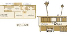 the floor plan for an apartment in dingbat