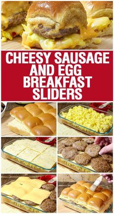 cheesey sausage and egg breakfast sliders are the perfect appetizer for any family