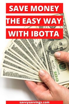 a hand holding money with the words save money the easy way with bota