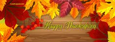 happy thanksgiving card with autumn leaves and berries