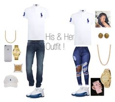 "His & Her French Blue 12s Outfit !" by baybeebrii on Polyvore featuring Polo Ralph Lauren, NIKE, Native Union, True Religion, GUESS, Michael Kors, Forever 21, Chanel and Lord & Taylor Couple Outfit Goals, Matching Fits, Couple Matching Outfits, Matching Couple Outfits, Cute Swag Outfits, Couples Matching