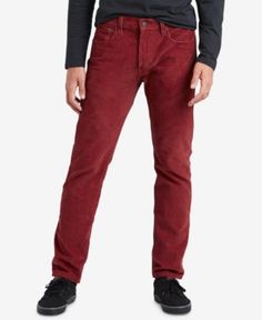 Levi's Men's 502 Regular Tapered Corduroy Pants - Red 40x32 Mens Fashion Country, Levis Outfit, Stylish Blazer, Tapered Leg Jeans, Mens Fashion Inspiration, Mens Style Guide, Corduroy Blazer, Mens Lifestyle, Red Pants