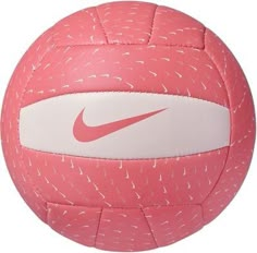 a pink and white nike ball on a white background