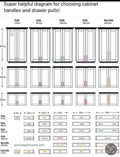 an image of kitchen cabinet sizes and measurements