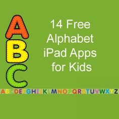 a green background with letters and numbers for kids to use on their ipads or tablets