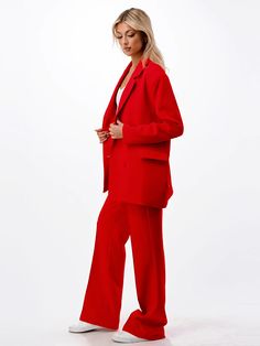 This red wide leg pantsuit screams luxury and class. Featuring a sophisticated silhouette and tasteful pocket detail, this pant suit is perfect for any special occasion. The vibrant red color and delightful fabric blend make it a timeless piece that you'll love for years to come. If you're looking to add a touch of class to your wardrobe, this is the statement piece for you. Wide leg style Pant 33"Inseam Pocket detail Inseam Pocket, Style Pant, Pant Suit, Pocket Detail, Vibrant Red, Free Giveaway, Timeless Pieces, Red Color, Double Breasted