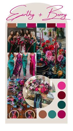 a collage of photos with different colors and designs on it, including candles, flowers, and other items