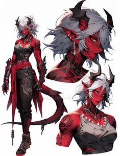 Oni Woman Concept Art, Dnd Sorcerer Character Art, Female Teifling Art, Black Haired Character Art, Female Demon Anime, Female Oni Character Art, Oni Fantasy Art, Oni Tiefling, Demon Oc Female