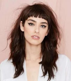 Baby Bangs Long Hair, Long Messy Hair, Short Bangs, Medium Long Hair, Short Fringe, Curly Hair With Bangs, Long Hair With Bangs, Penteado Cabelo Curto, Long Hairstyles