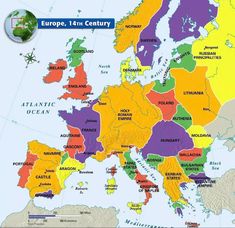 the european map shows europe in different colors