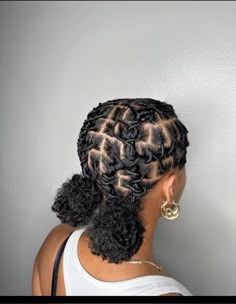 Hairstyles With Locs Short, Two Strand Twist Loc Petals, Short Style Locs, Loc Braided Hairstyles, Loc Styles After Retwist, Locs Straight Back, Loc Styles Short Black Women No Retwist, Summer Loc Styles For Black Women, Loc Graduation Hairstyles