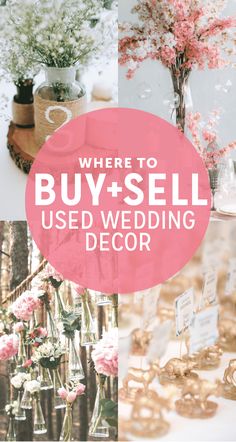 the words where to buy and sell used wedding decor