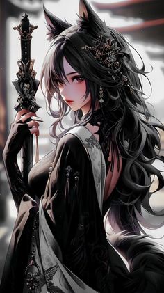 Anime Character, Hair, Anime, Black