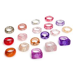 PRICES MAY VARY. Size: These rings are designed for small to medium size fingers, available in sizes ranging from 6.5 to 8 Trendy Style: Explore Viva Joya’s dazzling resin rings, perfect for women and teens; This collection features dome, band, minimalist stackable, and square cubic rings, adding effortless glamour and style to any look Material: Made of acrylic resin, these rings are comfortable, lightweight, durable, have a smooth surface, vibrant colors, and are easy to wear and maintain Made Rings For Women Aesthetic, Rings Acrylic, Dome Rings, Rings Colorful, Acrylic Rings, Fun Rings, Rings Chunky, Colorful Rings, Plastic Rings