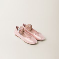 Orchid Pink Satin Ballerinas | Miu Miu Miu Miu Flats, Satin Ballet Flats, Pink Ballet Flats, Miu Miu Handbags, Dr Shoes, Miu Miu Shoes, Cocoa Brown, Stretch Band, Ballerina Shoes