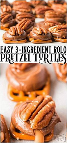 an easy 3 ingredient roll pretzel turtles recipe