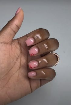 Square Round French Tip Nails, Red French Tip Nails Short, Short Red French Tip Nails, Holiday Short Nails, Pink Short Almond Nails, Oval French Tip Nails, Oval French Tip, French Tip Nails Red, Pleasing Nails