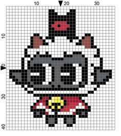 a cross stitch pattern with an image of a cartoon character in black and white colors