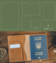 Passport Wallet Pattern Free, Diy Leather Passport Holder, Passport Cover Pattern, Passport Holder Pattern, Wallet Diy, Leather Passport Wallet