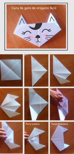 instructions to make an origami cat