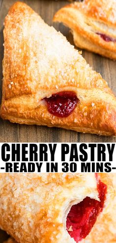 Easy Cherry Turnovers, Turnovers With Puff Pastry, Fresh Cherry Pie, Cherry Pie Filling Recipes, Cherry Turnovers, Puff Pastry Recipes Dessert, Phyllo Dough Recipes, Phyllo Recipes, Pastries Recipes Dessert