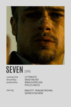 the poster for seven, featuring an image of a man's face and neck