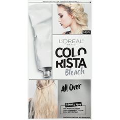 L'Oreal Paris Colorista Bleach Semi Permanent Color All Over, L'Oreal Paris Colorista Bleach lets you lighten all over, get gorgeous highlights, or create ombre hair for customizing your look. It acts as a hair lightener to ensure L'Oreal Colorista shades pop. Colorista Bleach All Over lets you choose your look and lighten where you want so color can be the most visible. It offers up to seven levels of lightning for a visible lift even on darker bases. Once your strands are lightened, play your Best Bleach For Hair, Hair Bleach, Lighter Hair, Semi Permanent Hair Color, How To Lighten Hair, Temporary Hair Color, Cool Blonde, Styling Cream, Hair Wax