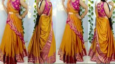 Saree Draping Styles Modern, Lehanga Saree, Dupatta Draping, Sari Style, Drape Sarees