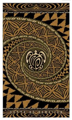 a black and gold pattern with an animal on it