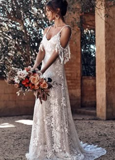 CHERISH Backless Bridal Gowns, Lace Beach Wedding Dress, Grace Loves Lace, Country Wedding Dresses, Backless Wedding, Bohemian Wedding Dress, A Wedding Dress, Bohemian Wedding Dresses, Backless Wedding Dress