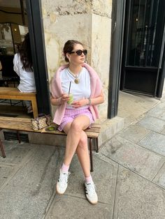 Pink outfit, matcha, adidas spezial, sezane sweather 2024 Style, Adidas Spezial, Pink Adidas, Pink Outfit, Matcha, Black Pink, Adidas, Paris, Pink