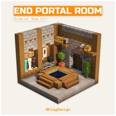 the end portal room is set up for an interactive show or party with furniture and accessories