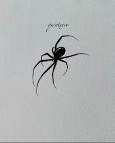 a black spider sitting on top of a white paper with the word gertitors written in it