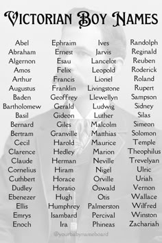 a poster with the names of different men in suits and ties, all written in black